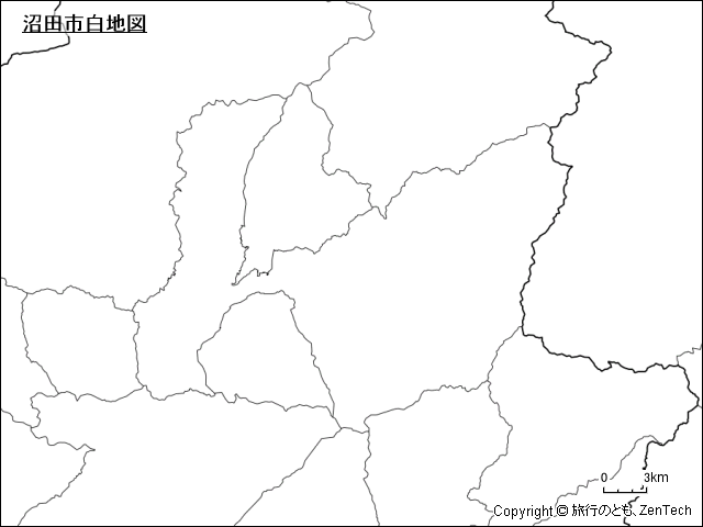沼田市白地図