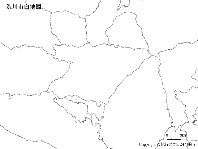 渋川市白地図