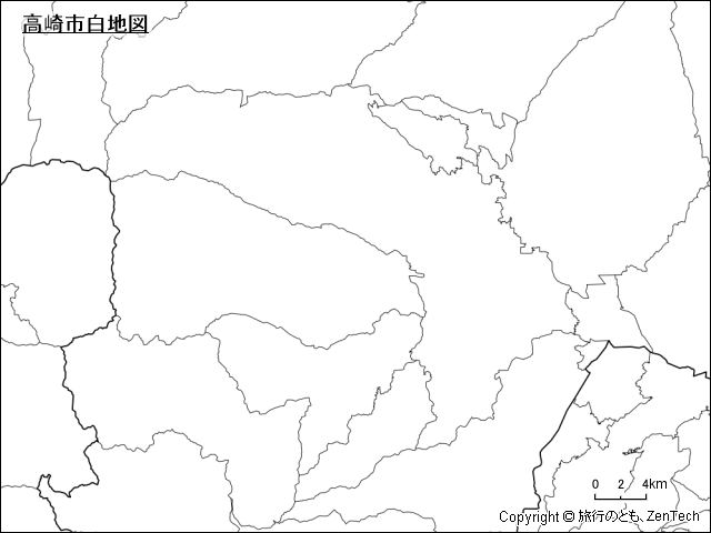 高崎市白地図