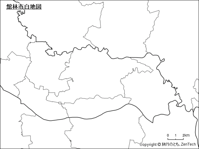 館林市白地図