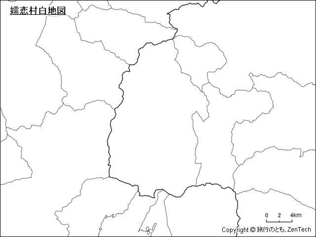 嬬恋村白地図