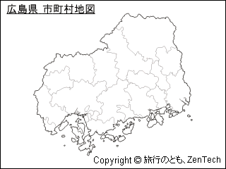 広島県 市町村地図（小サイズ）
