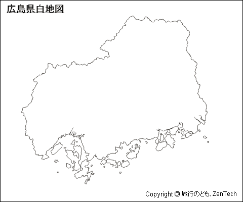 広島県白地図（中サイズ）