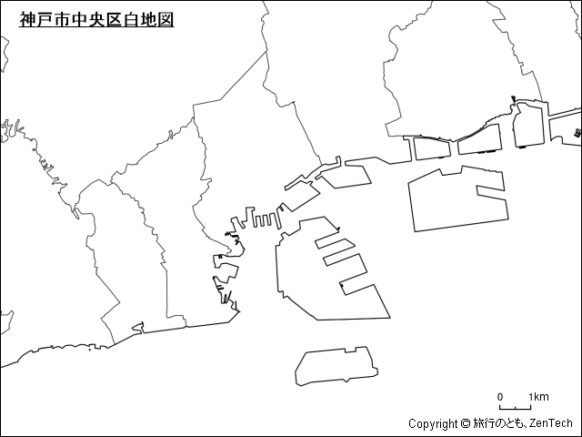 神戸市中央区白地図