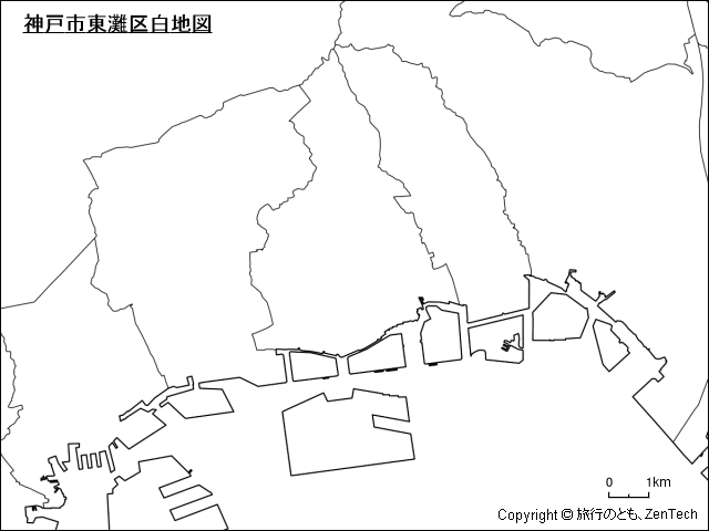 神戸市東灘区白地図