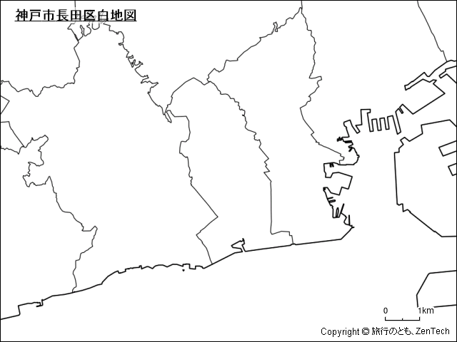神戸市長田区白地図