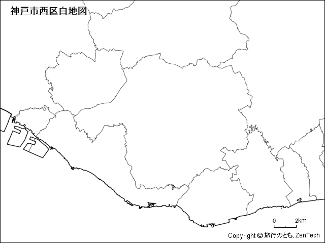神戸市西区白地図