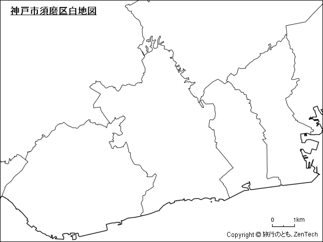神戸市須磨区白地図
