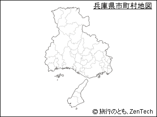 兵庫県 市町村地図（小サイズ）
