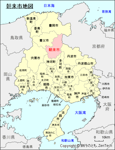 兵庫県朝来市地図