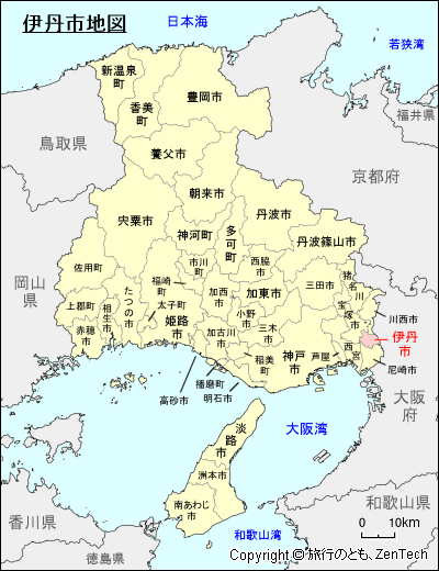 兵庫県伊丹市地図