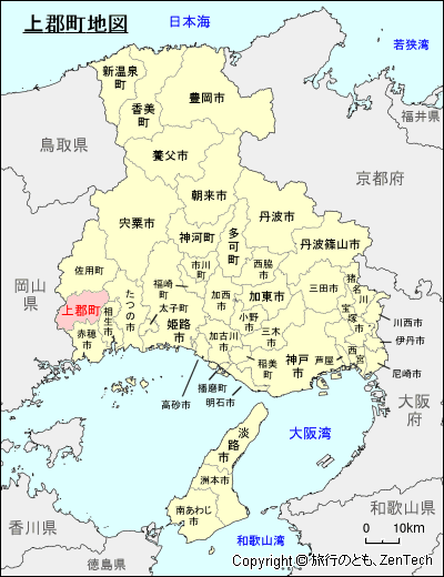 兵庫県上郡町地図