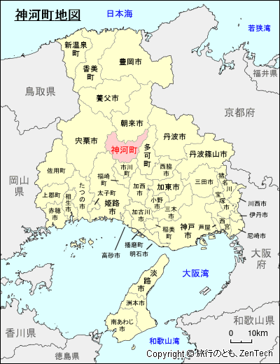 兵庫県神河町地図