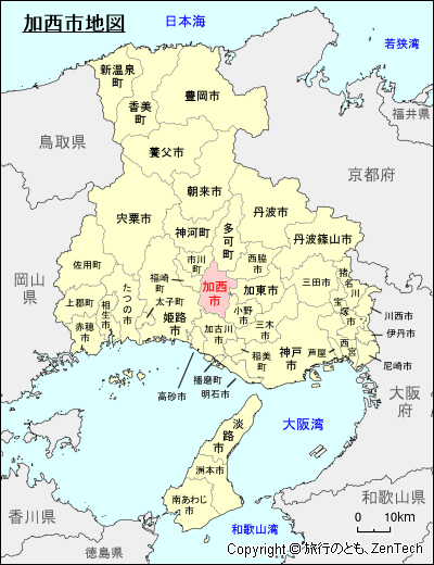 兵庫県加西市地図