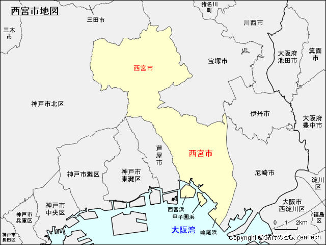 西宮市地図