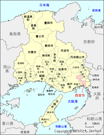 兵庫県西宮市地図