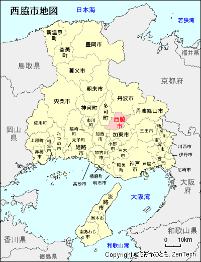 兵庫県西脇市地図
