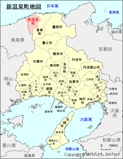 兵庫県新温泉町地図