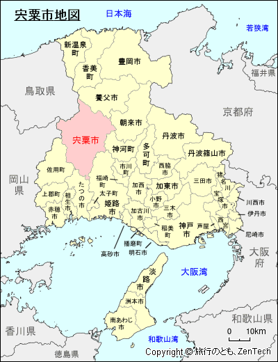 兵庫県宍粟市地図