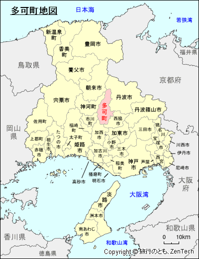兵庫県多可町地図