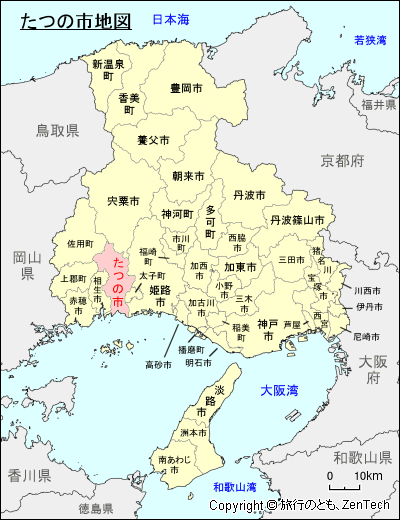 兵庫県たつの市地図