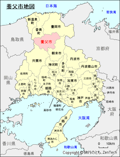 兵庫県養父市地図