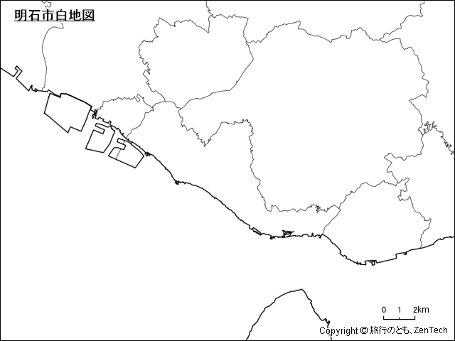 明石市白地図