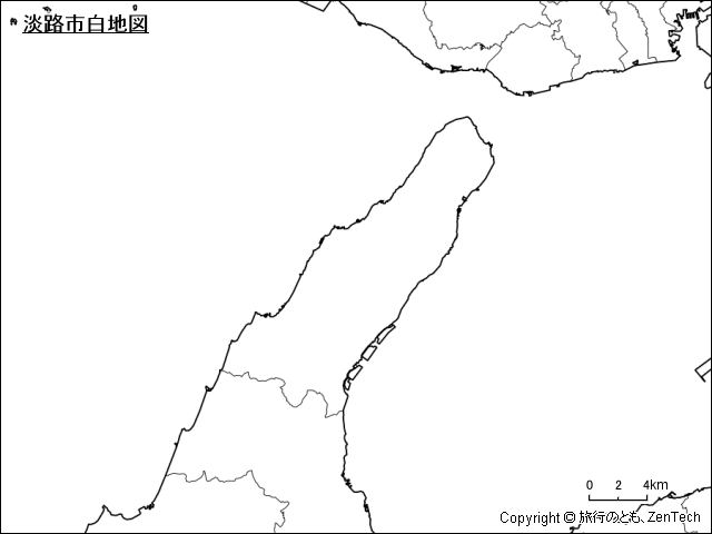 淡路市白地図