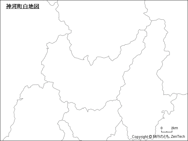 神河町白地図