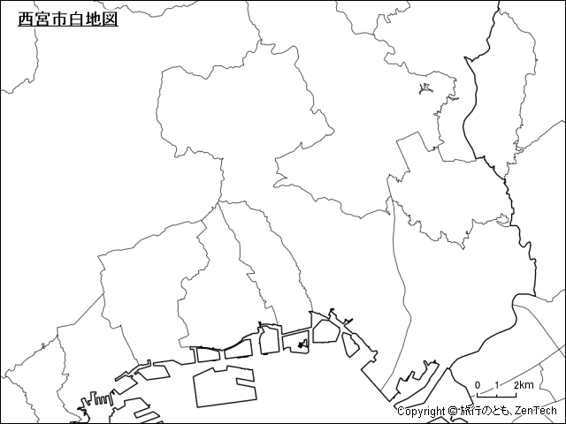 西宮市白地図