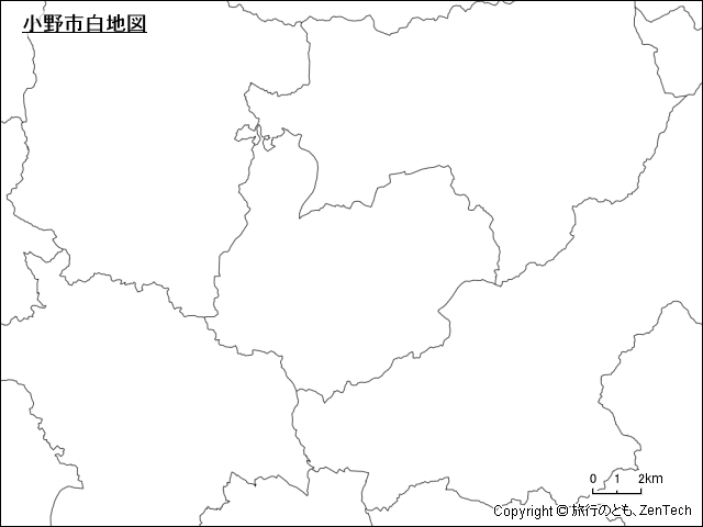 小野市白地図