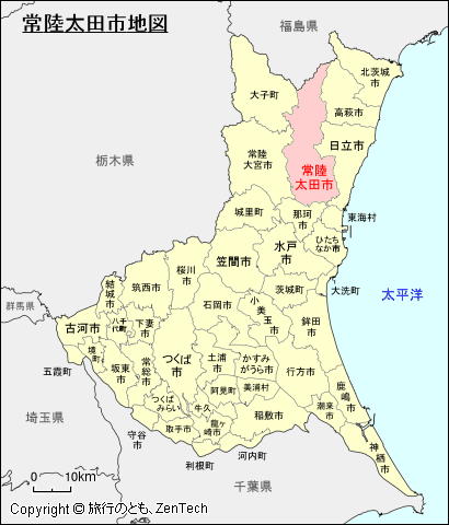 茨城県常陸太田市地図