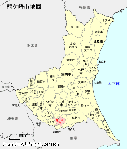 茨城県龍ケ崎市地図