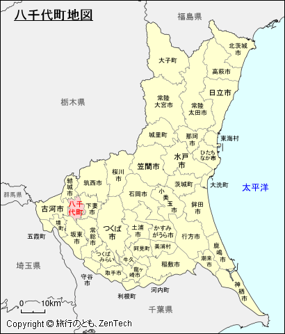 茨城県八千代町地図