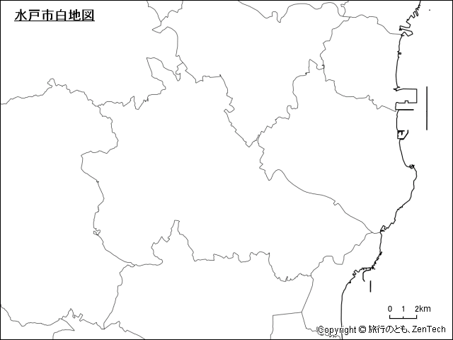 水戸市白地図