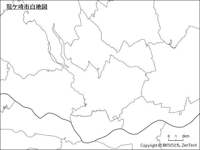 龍ケ崎市白地図