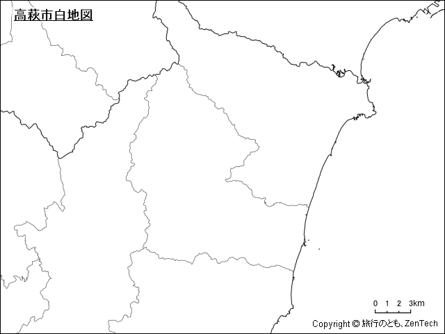 高萩市白地図
