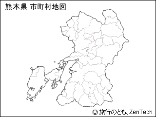 熊本県 市町村地図（小サイズ）