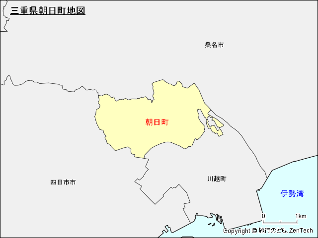 三重県朝日町地図