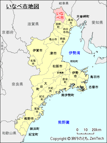 三重県いなべ市地図