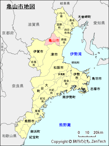 三重県亀山市地図