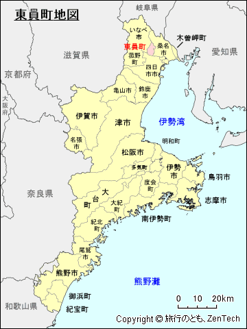 三重県東員町地図