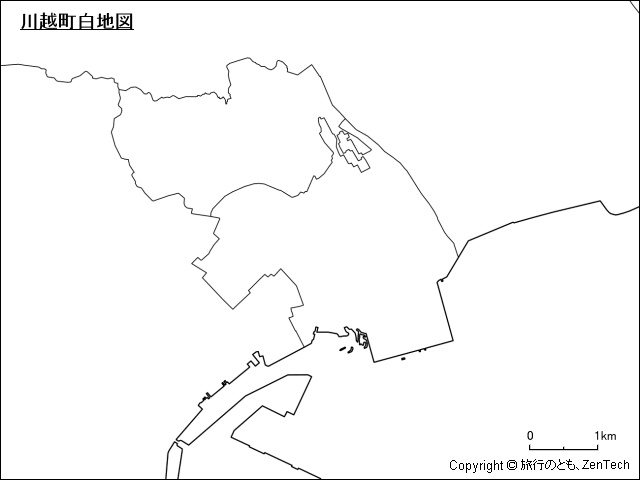 川越町白地図