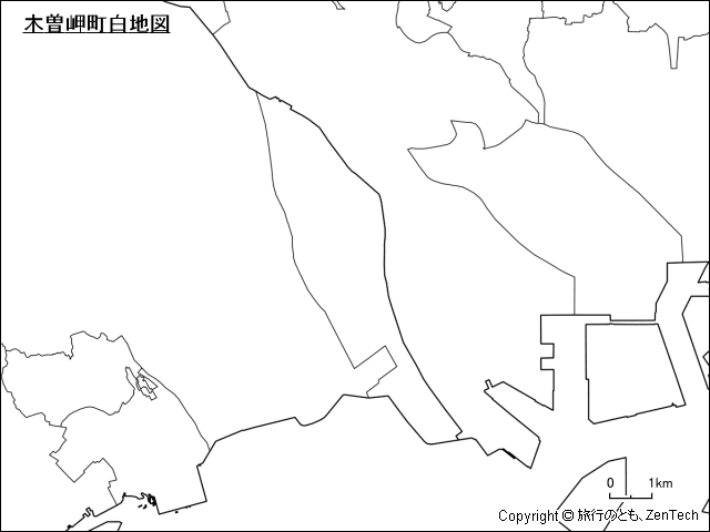 木曽岬町白地図