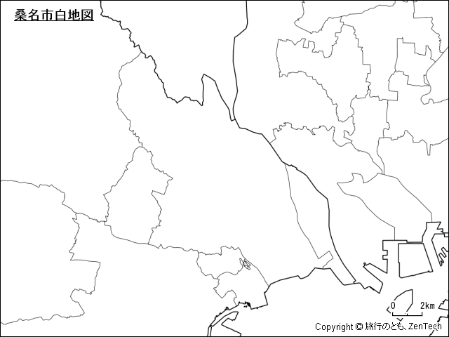 桑名市白地図