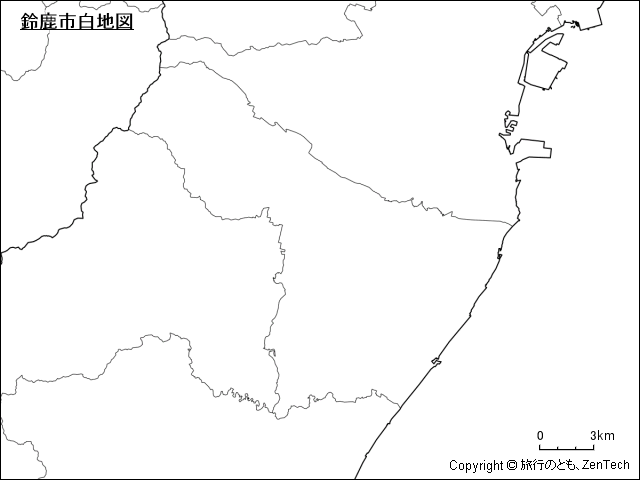 鈴鹿市白地図
