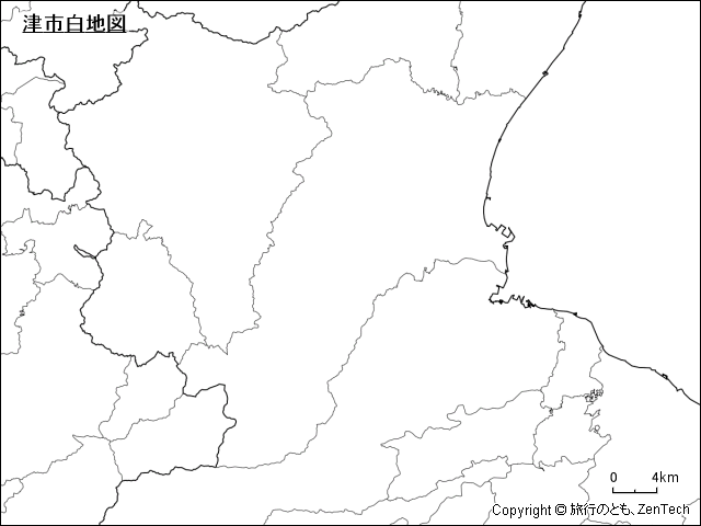 津市白地図