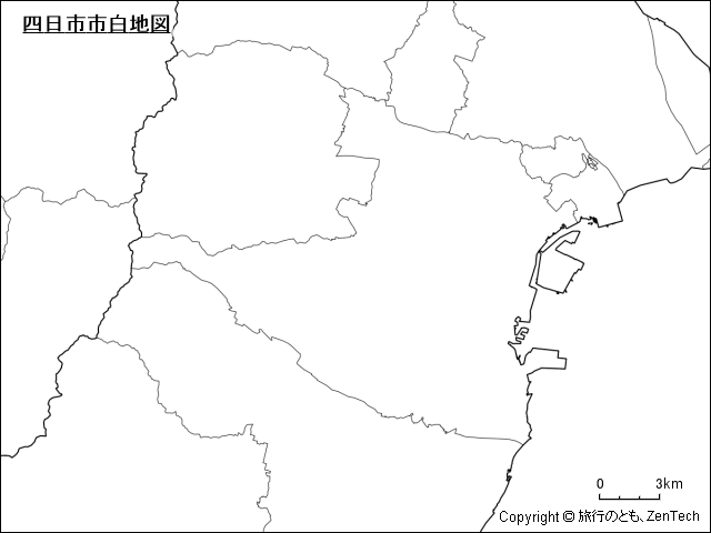 四日市市白地図
