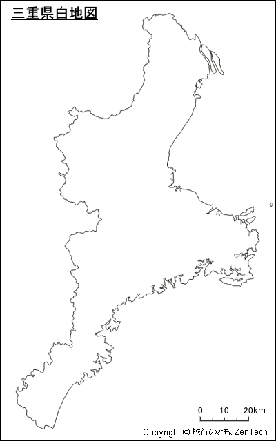 三重県白地図