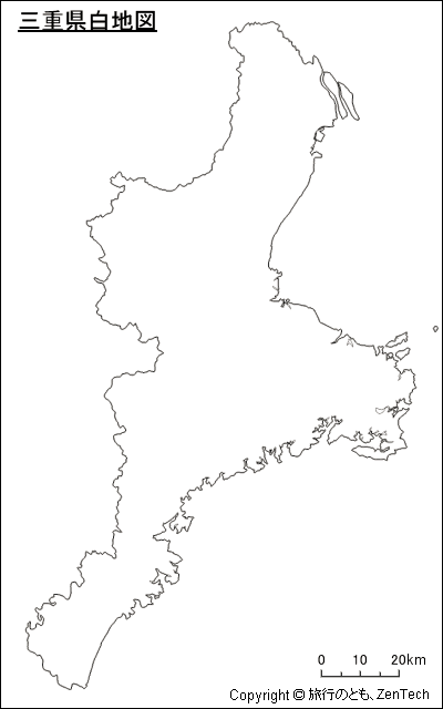 三重県白地図 旅行のとも Zentech